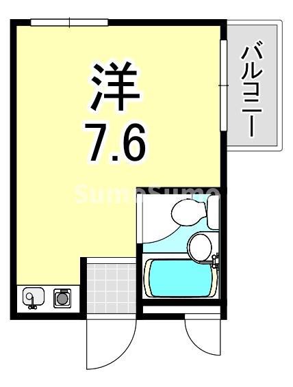 エメラルド立花北(ワンルーム/3階)の間取り写真