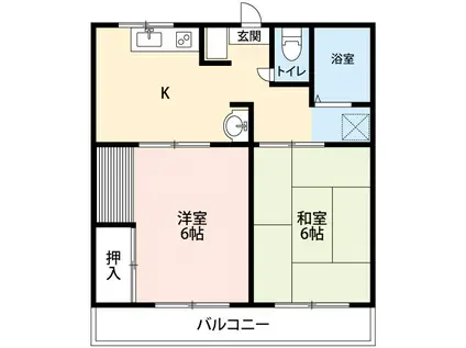 グレース21(2DK/3階)の間取り写真