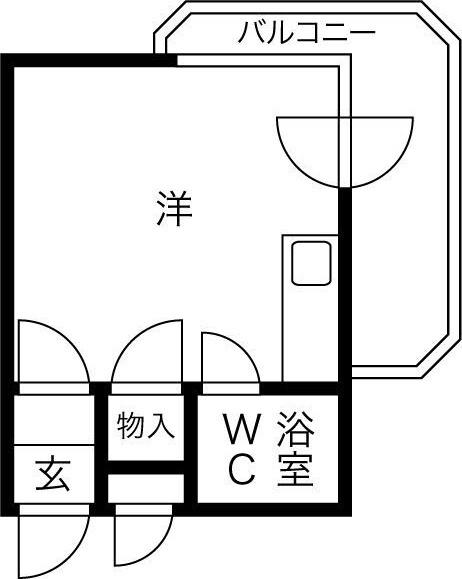 ドミニオン琴似(ワンルーム/3階)の間取り写真
