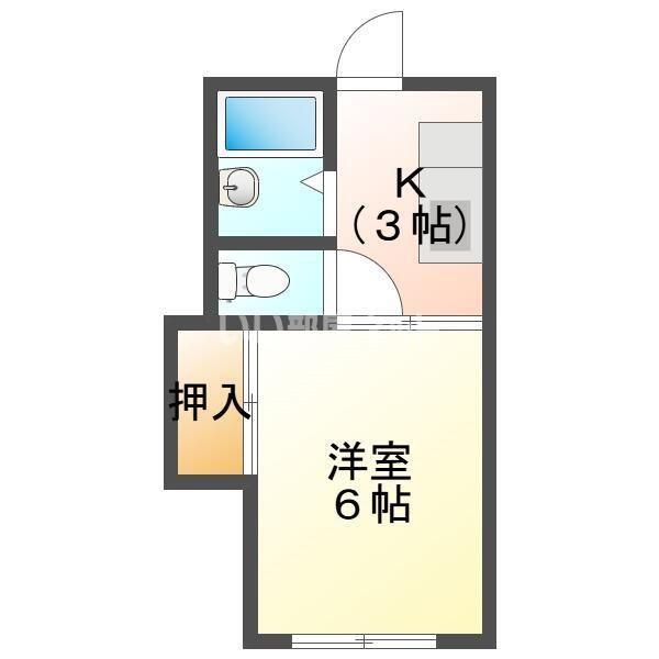 フォーブル間嶋(1K/2階)の間取り写真