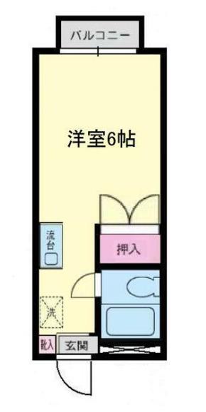 メゾネ鳳(1K/2階)の間取り写真