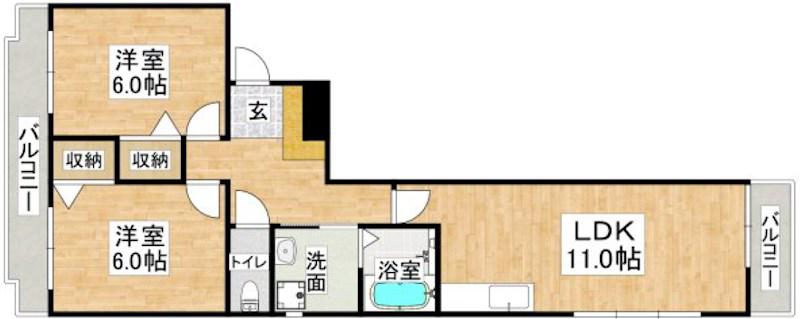 グランドメゾン池上II(2LDK/3階)の間取り写真