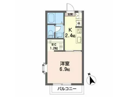 ドエルSSK5(1K/2階)の間取り写真