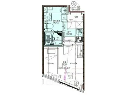 OHANA白楽(1K/4階)の間取り写真