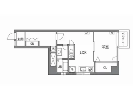 秋山ビル(1LDK/7階)の間取り写真