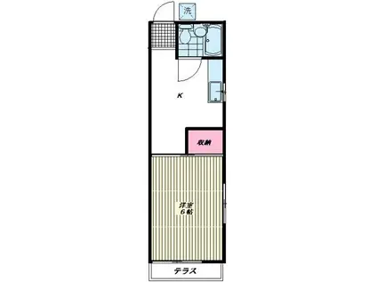 池田山ハウス(1K/1階)の間取り写真