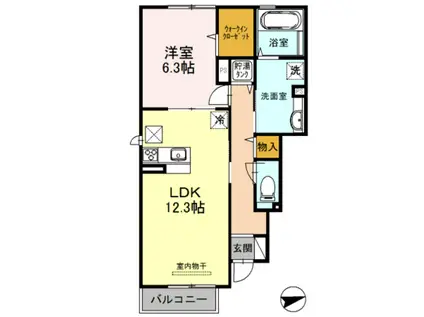 リアン ドュ ファミーユ(1LDK/1階)の間取り写真