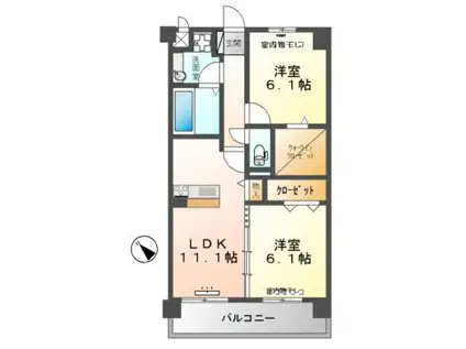 ソフィアいずみ(2LDK/3階)の間取り写真