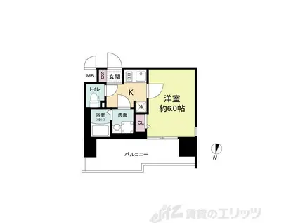 エスリードレジデンス梅田グランゲート(1K/5階)の間取り写真