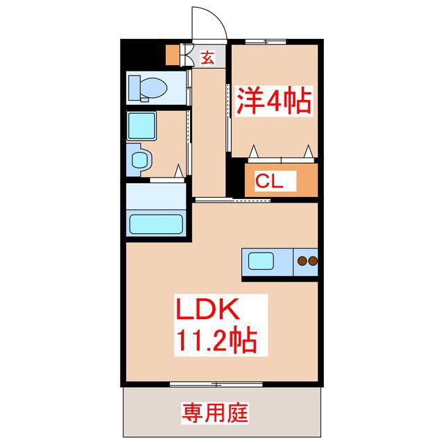 MARK(1LDK/1階)の間取り写真