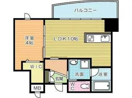 ベルコモンズ(1LDK/6階)の間取り写真