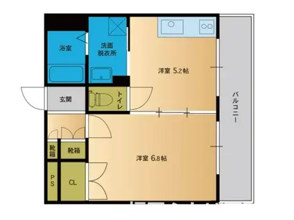 チコハウス(1DK/6階)の間取り写真