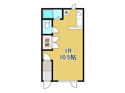 サンアムール(ワンルーム/2階)の間取り写真