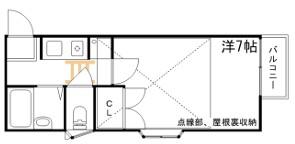 ノーブル青山I(1K/1階)の間取り写真