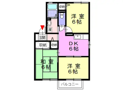 エトワール渡辺(3DK/2階)の間取り写真