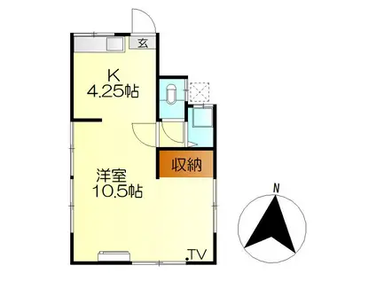 清水2丁目佐々木アパート(1K/1階)の間取り写真