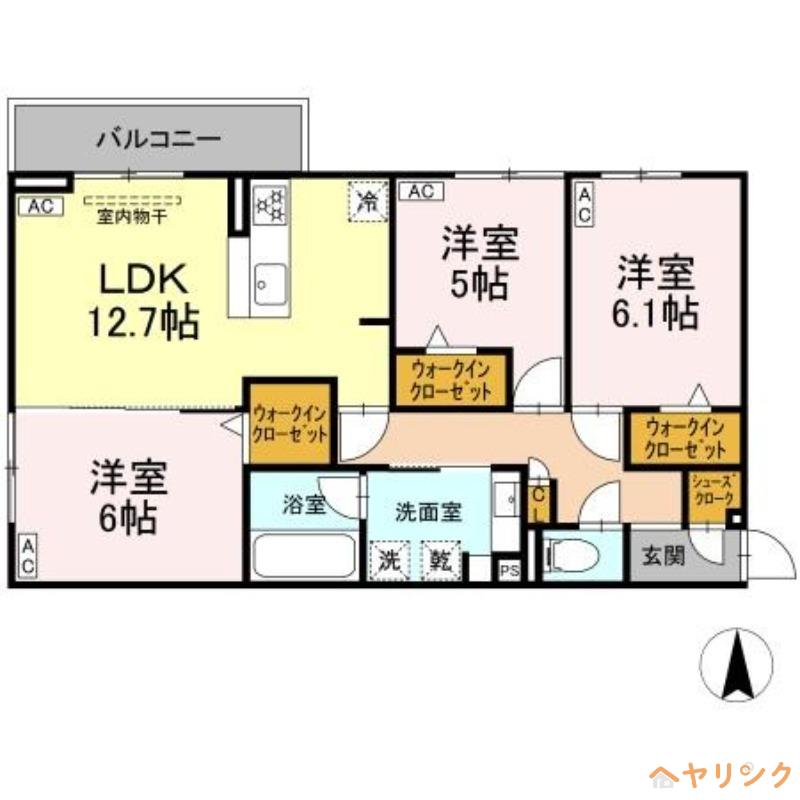 シャンドフルール(3LDK/2階)の間取り写真