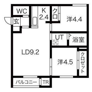 フルシュ(2LDK/2階)の間取り写真