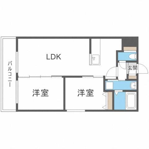 SAINT-JULIEN(2LDK/2階)の間取り写真