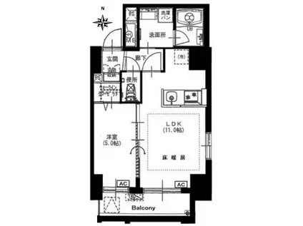 CASA AZABU LE GRAND(1LDK/4階)の間取り写真