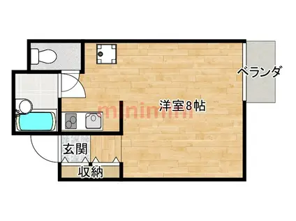 サウスウイング(1K/3階)の間取り写真