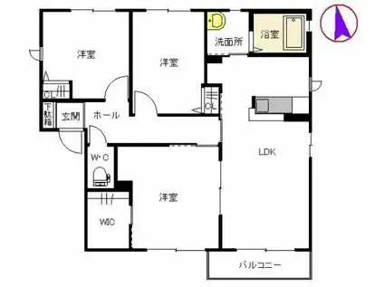 シャーメゾン小森野A棟(3LDK/2階)の間取り写真