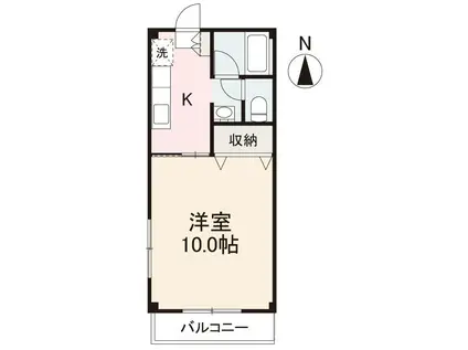 エスポワールK(1K/2階)の間取り写真