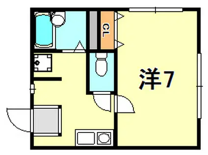 コンフォール湊川(1K/2階)の間取り写真