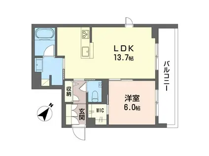 カーサレジオ新川崎(1LDK/2階)の間取り写真