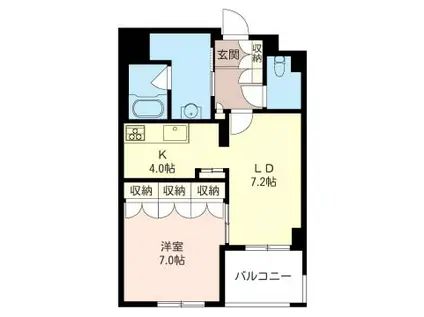 ボヌール東六郷(1LDK/5階)の間取り写真