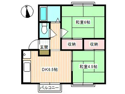 ミキハウス(2DK/2階)の間取り写真