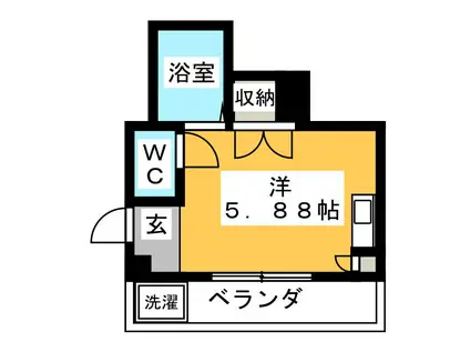 グレースハシヤダ(ワンルーム/3階)の間取り写真