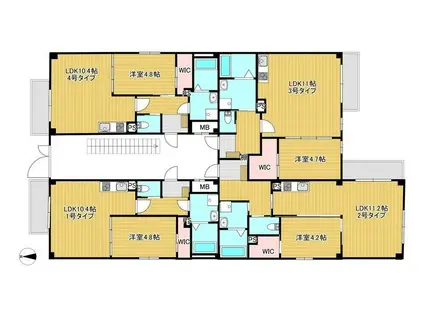 URBAN COURT 茨木春日(1LDK/2階)の間取り写真