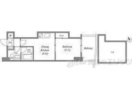 TS-SQUARE天神橋(1DK/3階)の間取り写真