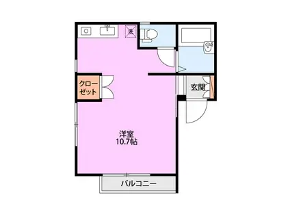 オリーブ(ワンルーム/3階)の間取り写真