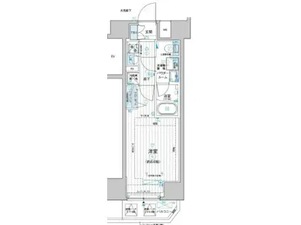 メインステージ千住河原町(1K/4階)の間取り写真