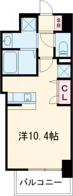 S-RESIDENCE堺ALTKLAS(ワンルーム/13階)の間取り写真
