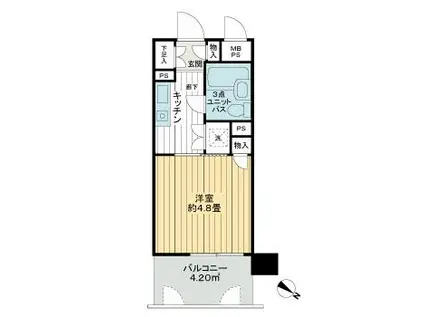 ライオンズマンション大和第5(1K/4階)の間取り写真