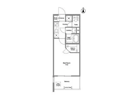 コンフォリア木場親水公園(1K/7階)の間取り写真