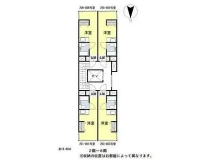 グローリー島之内(ワンルーム/7階)の間取り写真