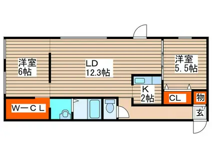 スターエステート(2LDK/2階)の間取り写真