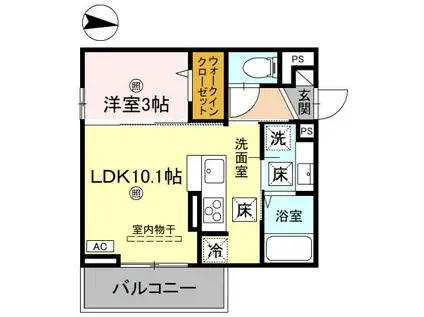 KOHRYU(1LDK/1階)の間取り写真