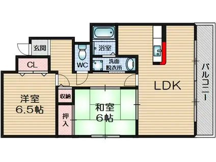 エイト摂津(2LDK/2階)の間取り写真