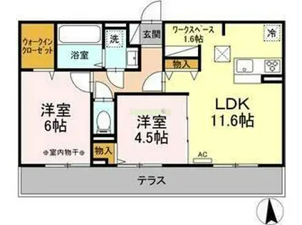 D-ROOM KANON II(2LDK/3階)の間取り写真