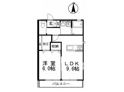 アヴィニールA(1LDK/1階)の間取り写真
