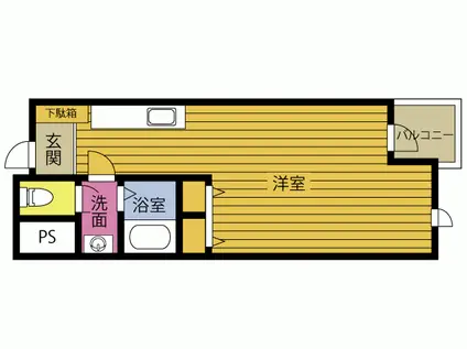 ピア大在(ワンルーム/2階)の間取り写真
