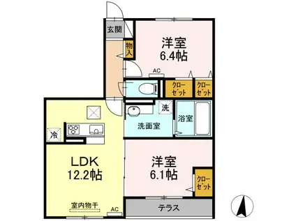 フォルトゥーナ(2LDK/1階)の間取り写真
