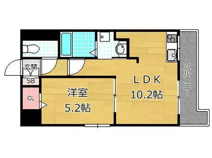 Mプラザ香里六番館(1LDK/7階)の間取り写真