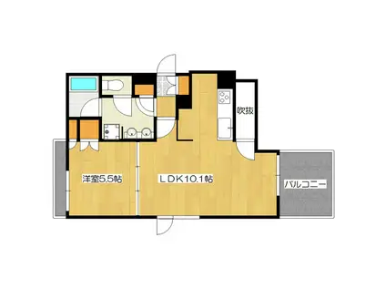 メゾンドジャンヌカルマン(1LDK/3階)の間取り写真