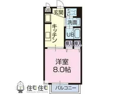 SURPLUS ONE 伊藤(1K/1階)の間取り写真